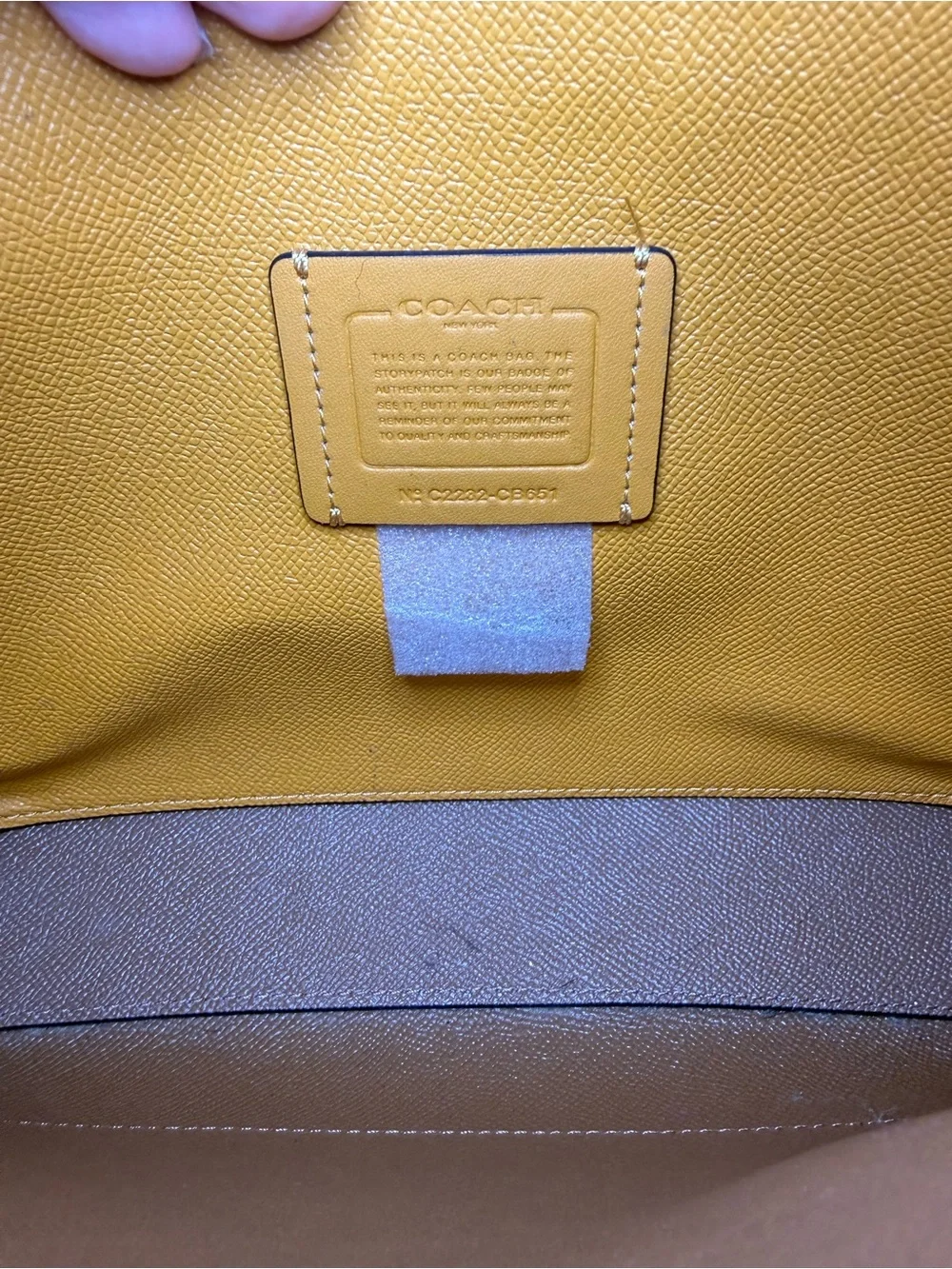 Coach Cream Canvas Colorblock Tote with Navy Base & Red Trim